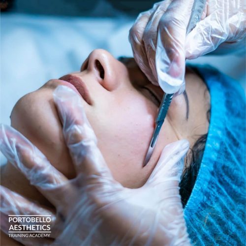 Dermaplaning training technique demonstration London